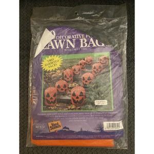 JOYIN 10 Pcs Halloween Pumpkin Plastic Lawn and Leaf Bags Decoration 2 Faces